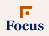 Focus logo with graphic element, focus text
